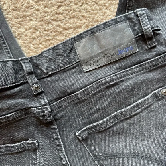 Calvin Klein Jeans Men's Washed Black Straight Jeans - Picture 3 of 7